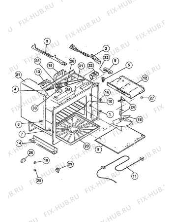 Взрыв-схема микроволновой печи Electrolux EMM3402 - Схема узла Oven equipment